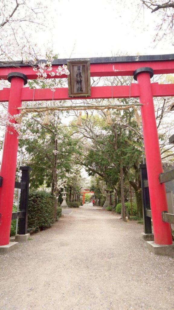一の鳥居と桜