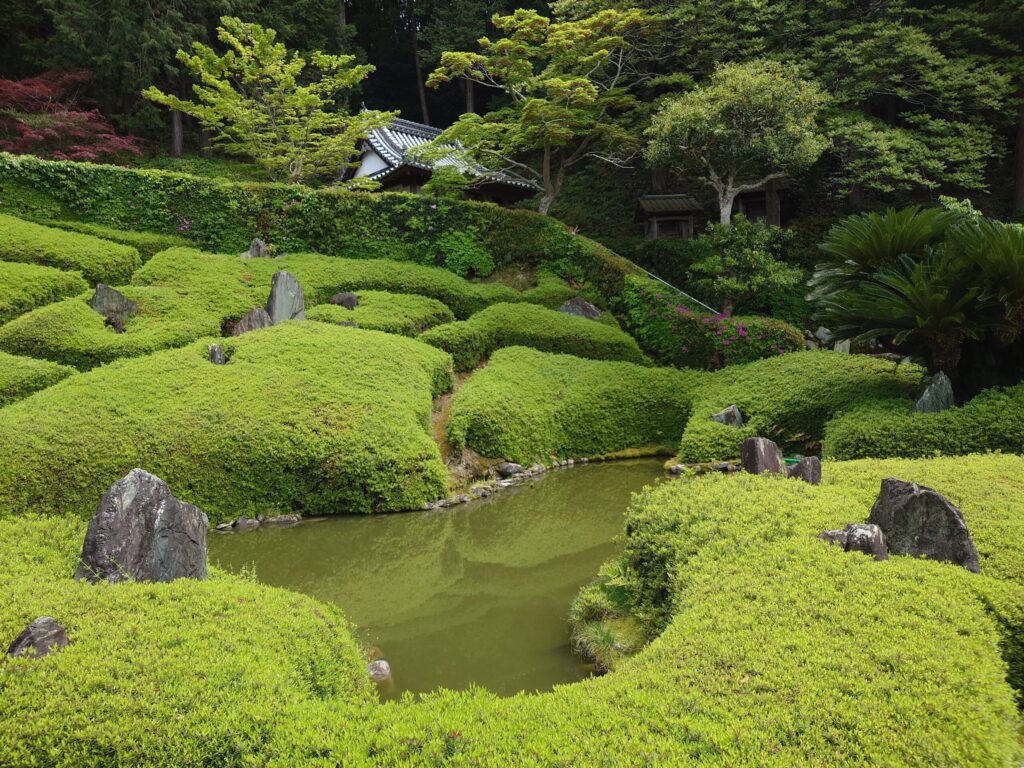 法林の庭・池と緑の刈込