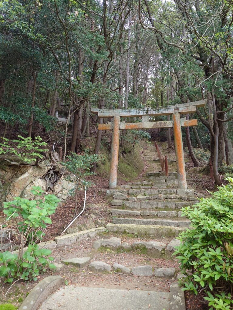 境内奥の鳥居と石段